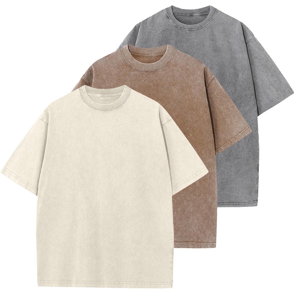 Amazon Cream and Brown Short Sleeve Tees